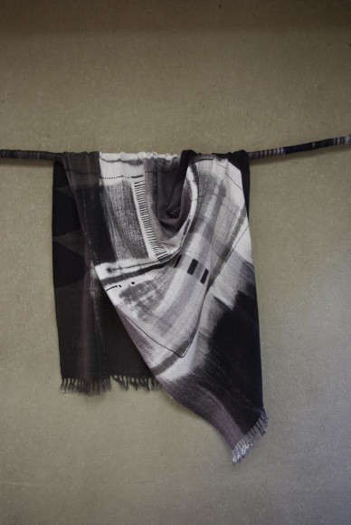 Japanese textile, cotton, hand drawing and dyeing