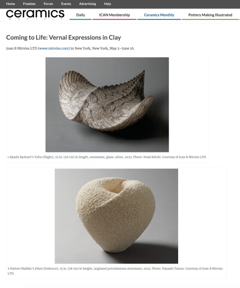 Coming to Life featured in Ceramics Monthly magazine