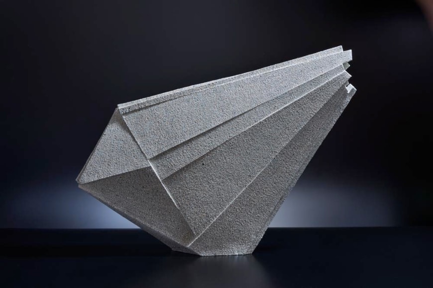 Large diagonal triangular-shaped sculpture, 2012