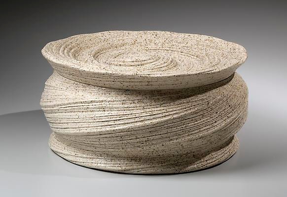 Carved partially double-walled swirling vessel with incised linear patterning, 2013
