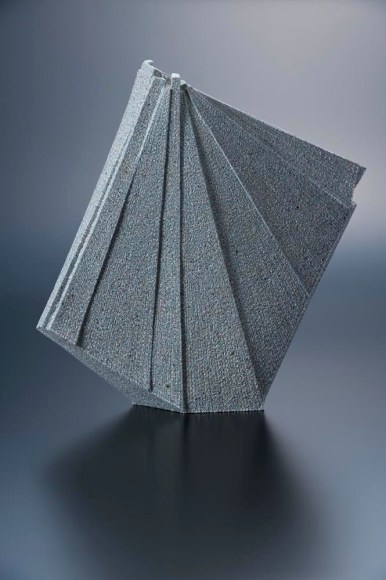 Vertical pleated-patterned sculpture, 2012
