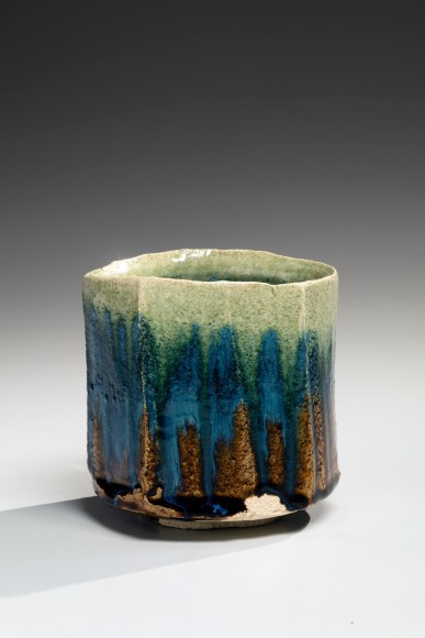 Faceted straight-sided &#039;tri-colored&#039; teabowl, 2019