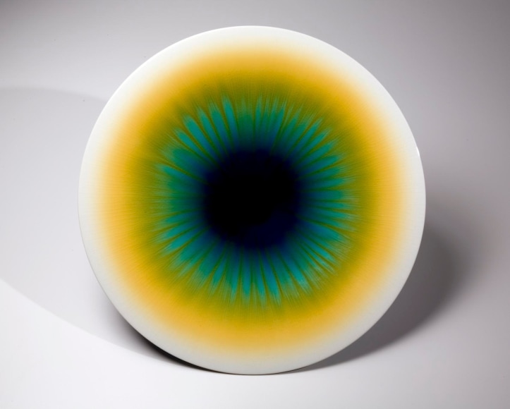 Tokuda Yasokichi III, Japanese glazed porcelain, Japanese Kutani-glazed porcelain, ca. 1997