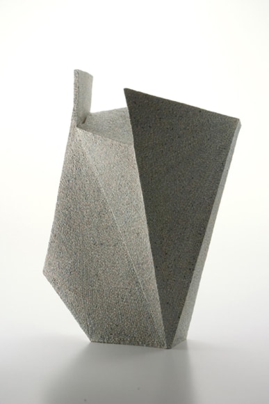 Tall, rectangular leaning form with colored clay inlays (#2)