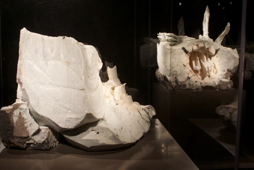 Click the photo for more images of the installation. A closer view of the three-piece installation, titled Zetsu # 8 (Absolute/End # 8), by Nishida Jun on display at the Museum of Fine Arts Boston.