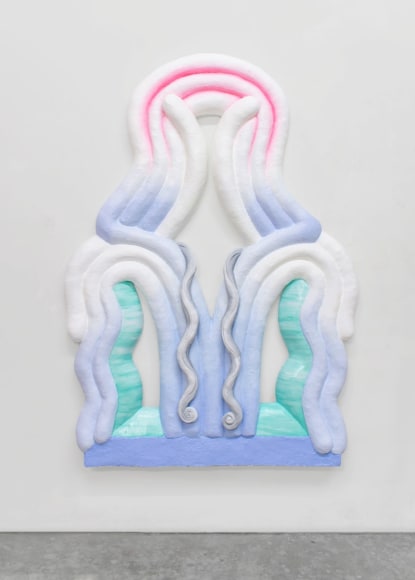 symmetrical wall sculpture by Lauren Clay