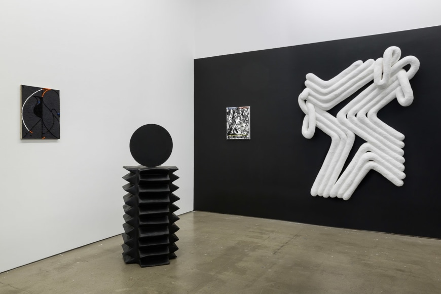 Installation image of Monochromatic, featuring work by Lauren Clay, Ricardo Gonzalez, Anna Mikhailovskaia, Rachel Stern, Tracy Thomason, Rodrigo Valenzuela