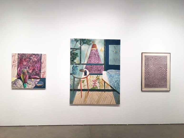 installation of paintings and works on paper