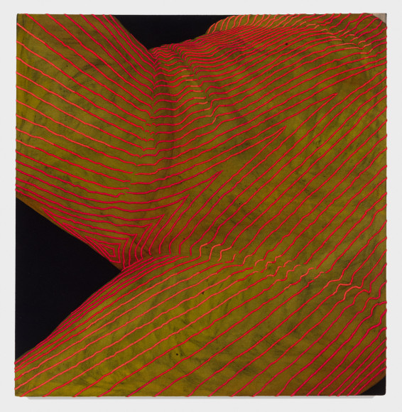 Dye and embroidery on silk by Katarina Riesing