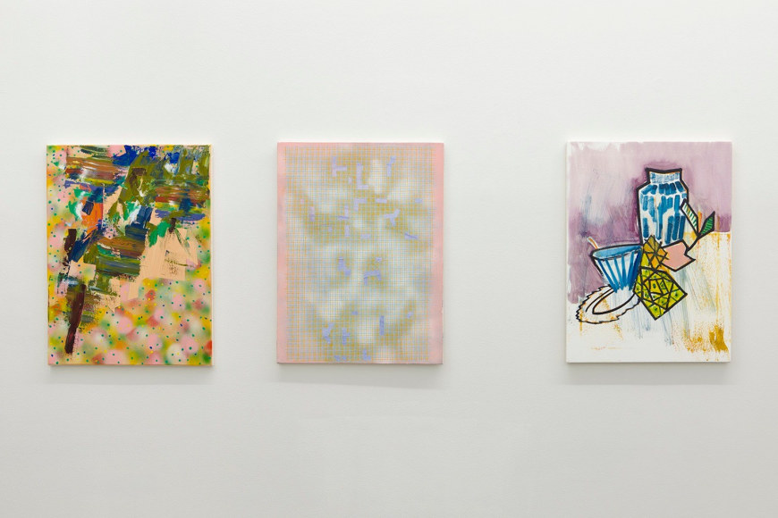 installation of paintings by Todd Kelly