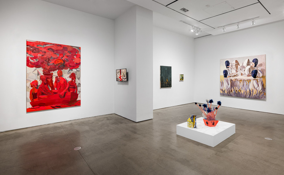 Installation view of "A Window Scrubbed for the Moon"