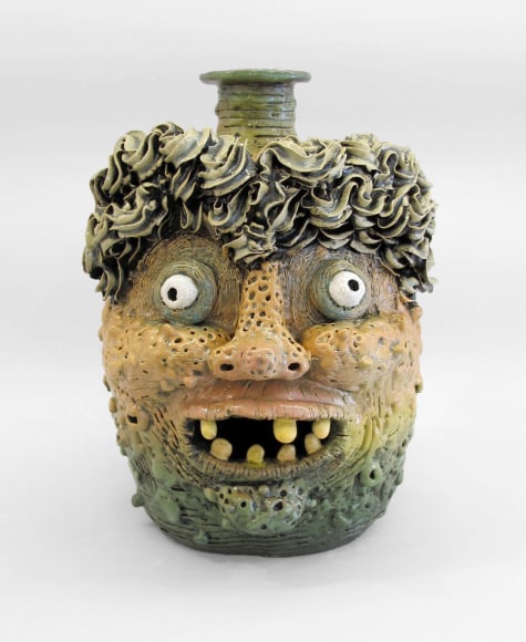 Stoneware face jug by Rebecca Morgan