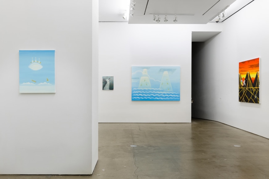 Installation view Ryan Michael Ford's solo exhibition. Paintings hang on the wall