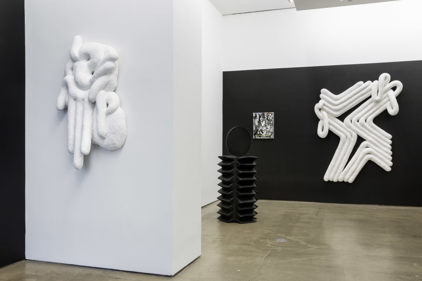 Installation view of Monochromatic, featuring work by Lauren Clay, Ricardo Gonzalez, Anna Mikhailovskaia, Rachel Stern, Tracy Thomason, Rodrigo Valenzuela