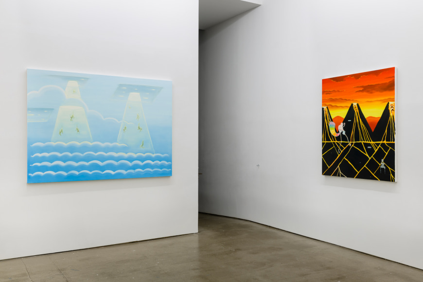 Installation view Ryan Michael Ford's solo exhibition. Paintings hang on the wall