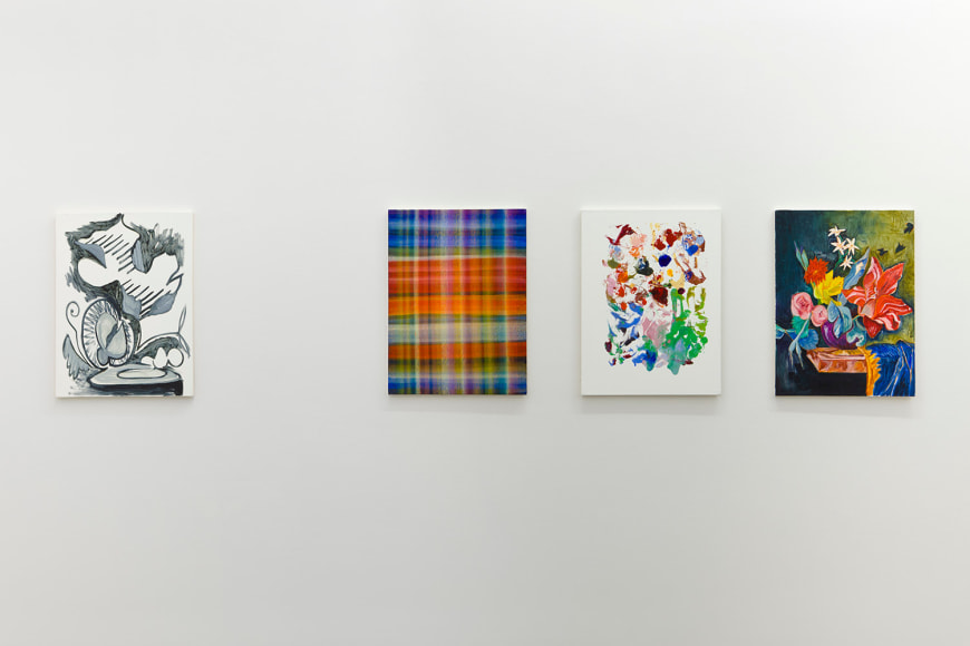 installation of paintings by Todd Kelly