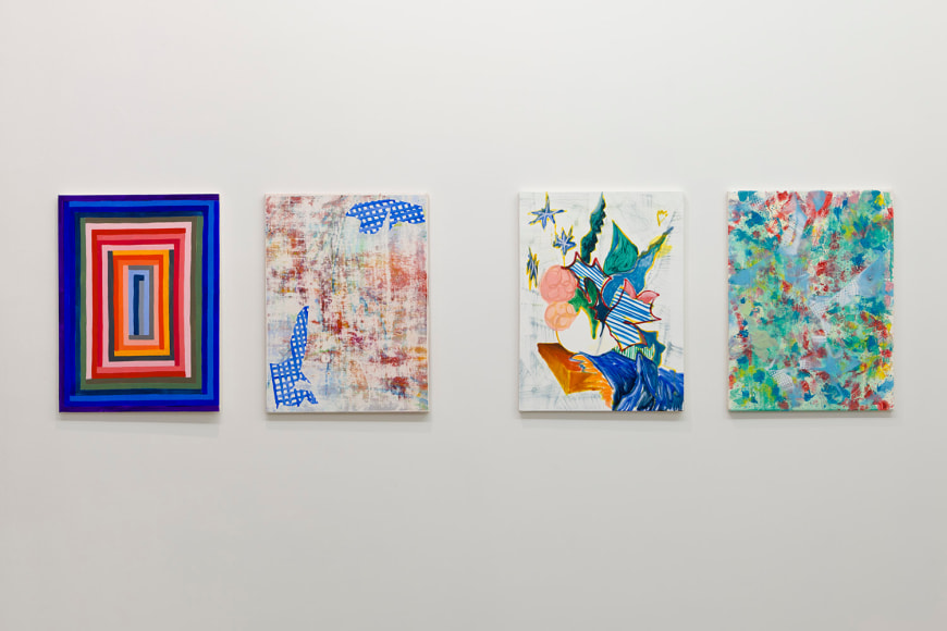 installation of paintings by Todd Kelly