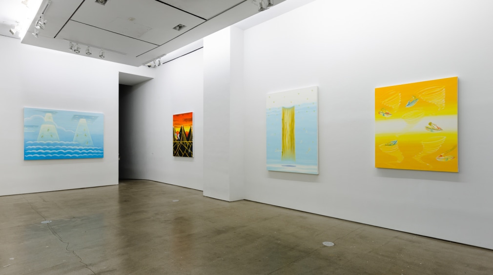 Installation view Ryan Michael Ford's solo exhibition. Paintings hang on the wall