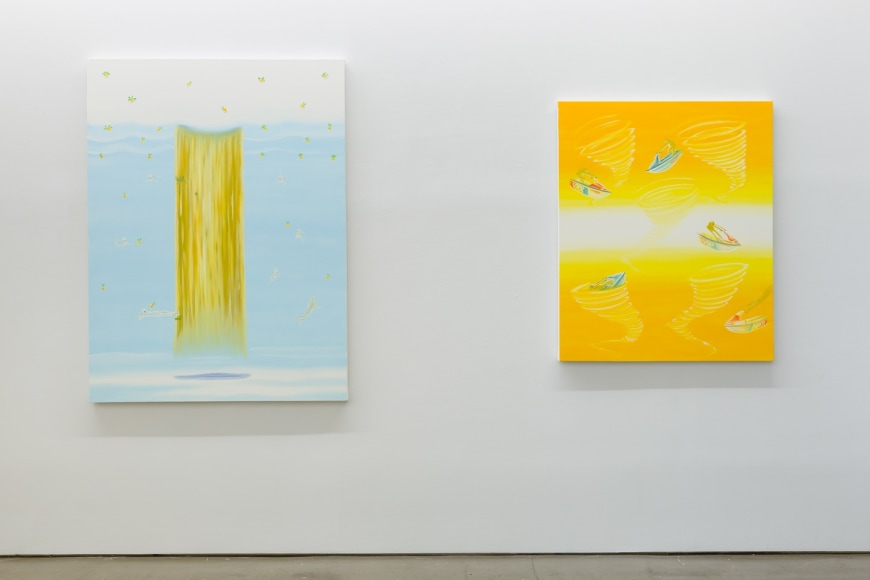 Installation view Ryan Michael Ford's solo exhibition. Paintings hang on the wall