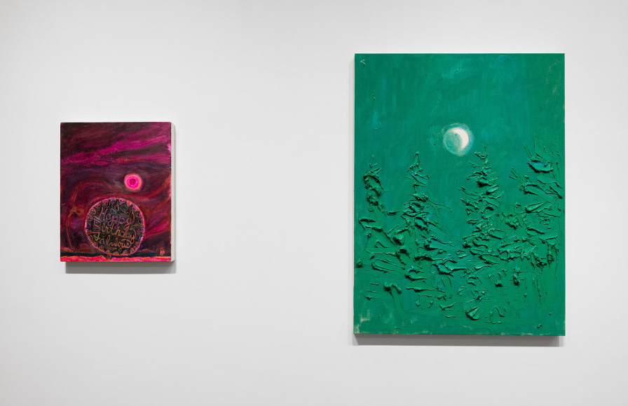 Installation view of "A Window Scrubbed for the Moon"