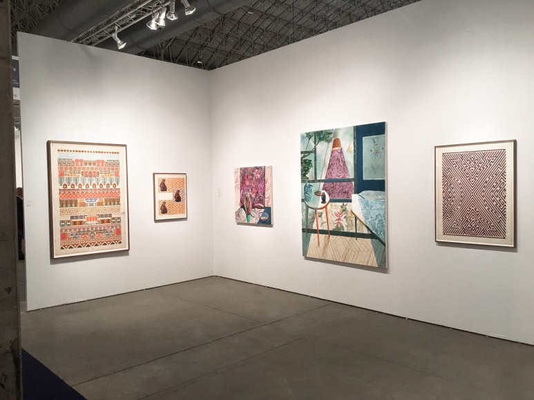 installation of paintings and works on paper