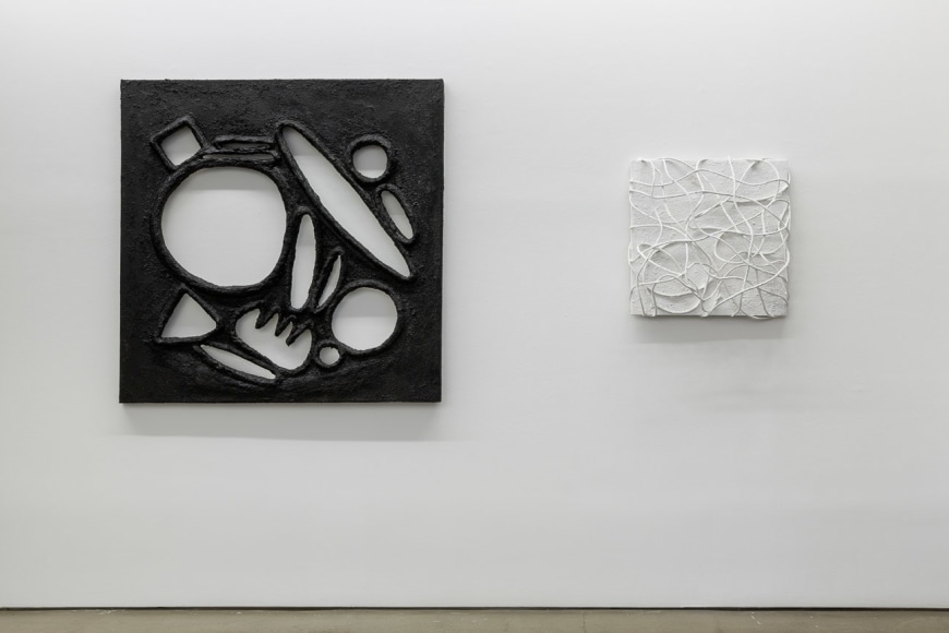 Installation image of Monochromatic, featuring work by Lauren Clay, Ricardo Gonzalez, Anna Mikhailovskaia, Rachel Stern, Tracy Thomason, Rodrigo Valenzuela