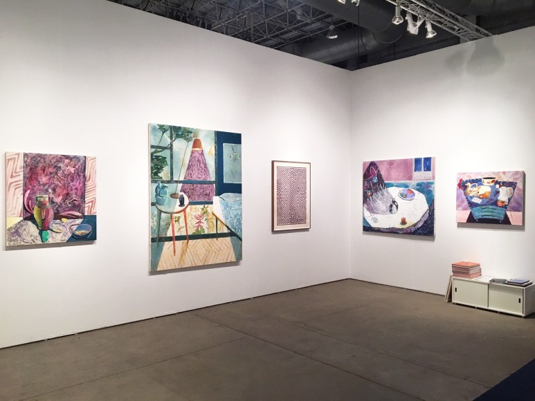 installation of paintings and works on paper