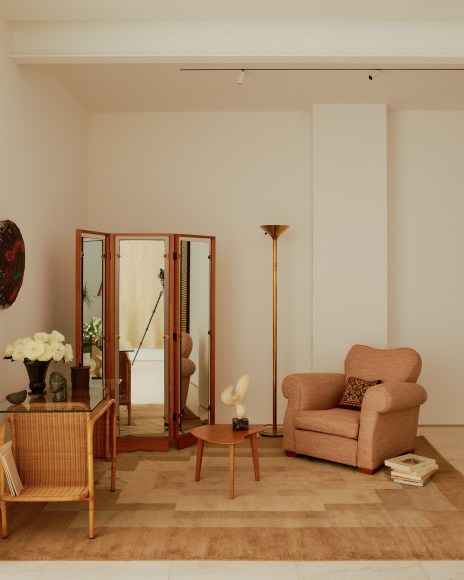 Installation view of the gallery styled by Colin King, works by various artists throughout.