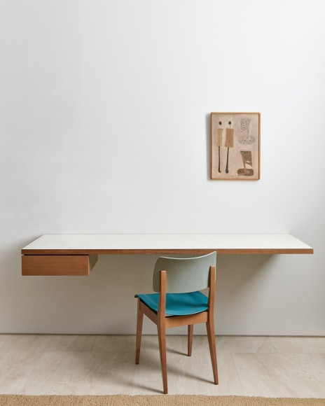 AVAILABLE&nbsp;Jacques Dumond&nbsp;Wall Desk, c. 1960s&nbsp;&amp;amp;&nbsp;Chair, 1951
