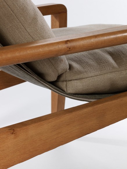 Detail of cushions and canvas sling seat