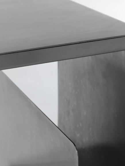 steel table in an empty room