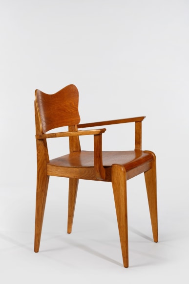 AVAILABLE Jacques Dumond Pair of Bridge Chairs, 1947