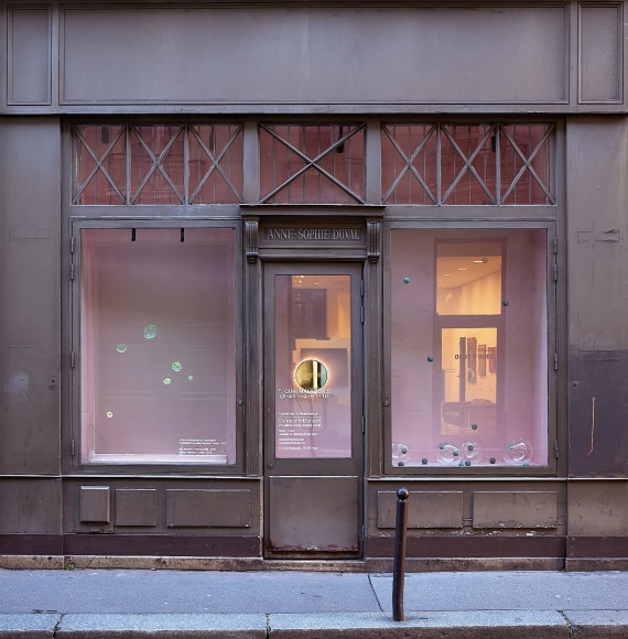 install of Jean Baptiste Caron Storefront at ASD in Parisinstall of Jean Baptiste Caron Storefront at ASD in Paris