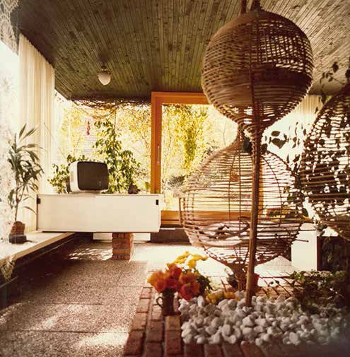 Archival image of the living room of the House-Studio by Abraham &amp; Rol, Mueden, 1968-1970.