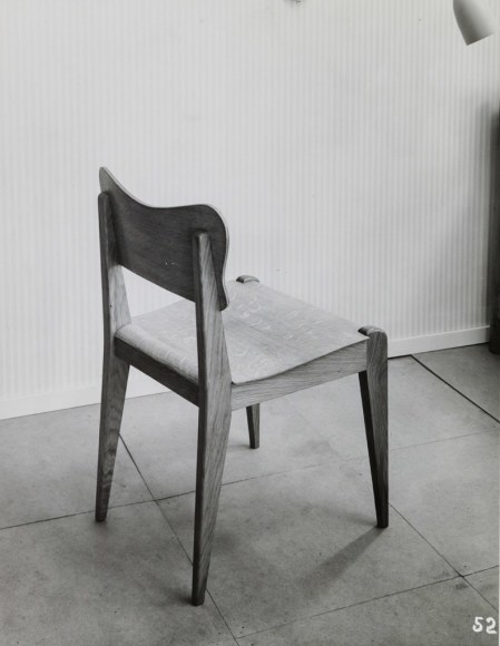 black and white archival image of the chair made by Dumond.