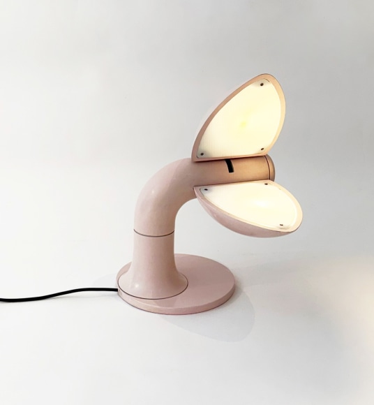 pink lamp in a blank room