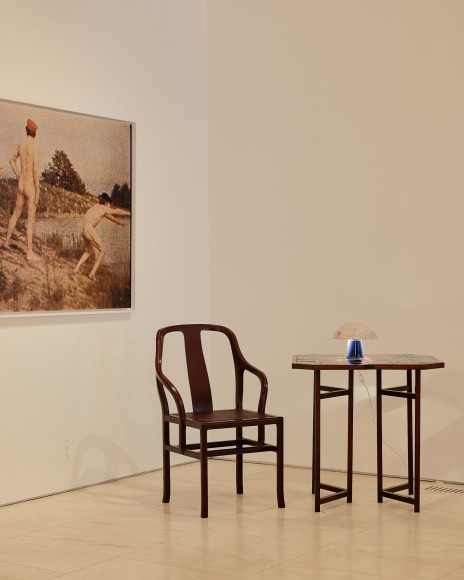 Installation view of the works in the gallery for the summer show, various pieces in multiple colors.