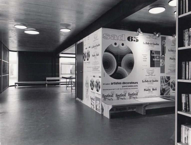 Interior of La Maison des Jeunes et de la Culture, 44th Salon des Artistes D&eacute;corateurs. 1965, Grand Palais, Paris.