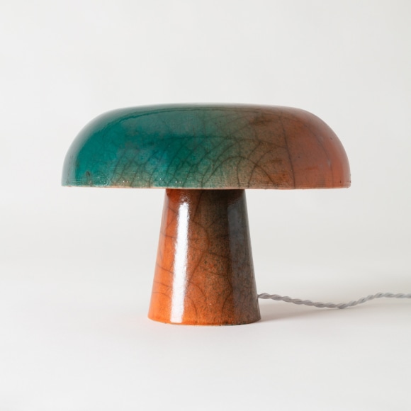 Ombre raku glazed lamp