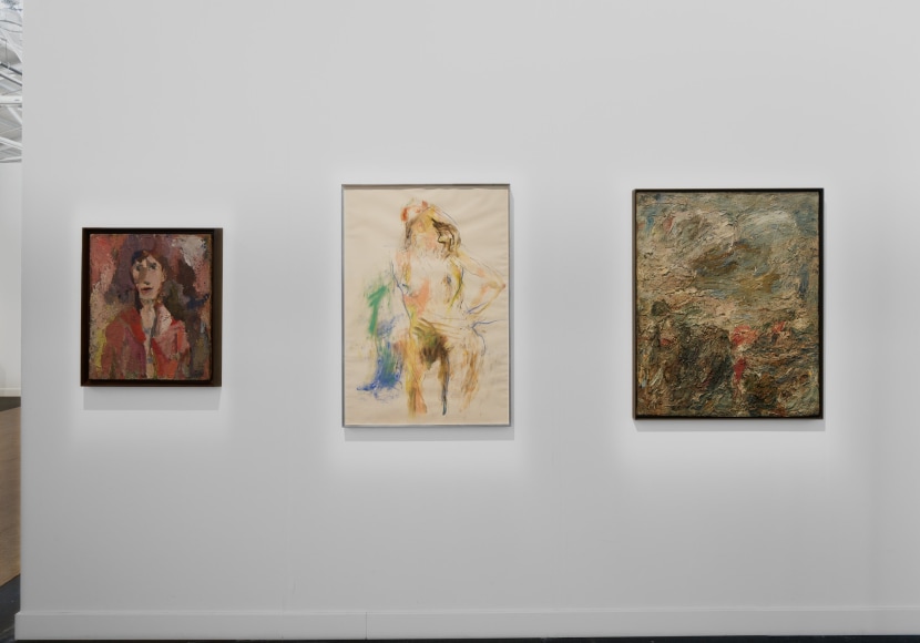 Installation view of the booth at FOG in sf. Works by Eug&egrave;ne Leroy on view.