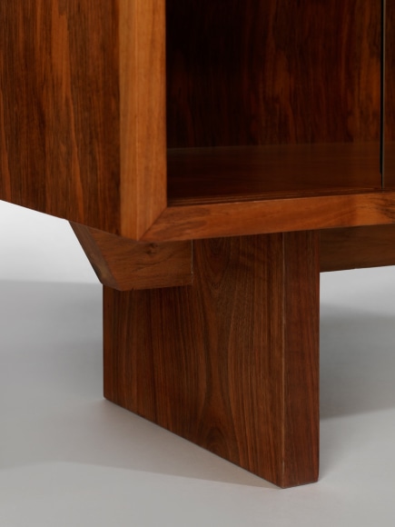 bookcases in an empty room