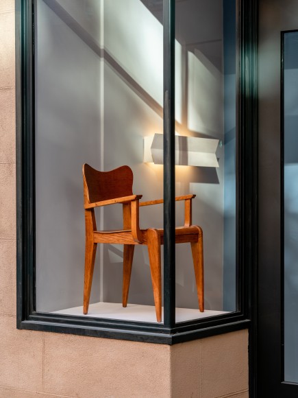Detail images of the works by Jacques Dumond in the window.