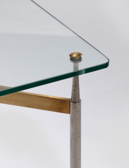 Detail of glass top and brass joint