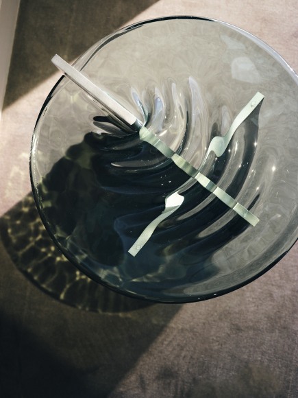 photograph of a glass coffee table