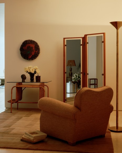 Installation view of the gallery styled by Colin King, works by various artists throughout.