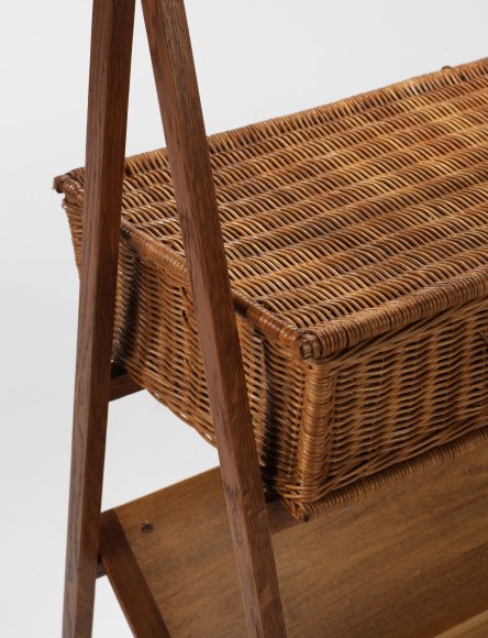 sewing shelf in an empty room