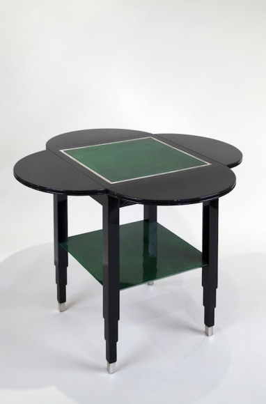 photograph of a table in an empty room