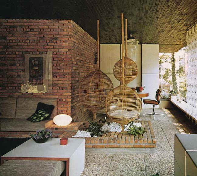 Archival image of the living room of the House-Studio by Abraham &amp; Rol, Mueden, 1968-1970.