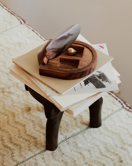 Installation view of the gallery styled by Colin King, works by various artists throughout.