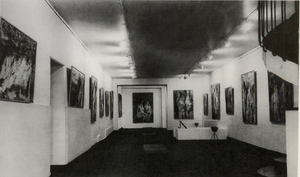 Archival image of Eug&egrave;ne Leroy at&nbsp;Galerie Claude Bernard.&nbsp;1961, Paris.